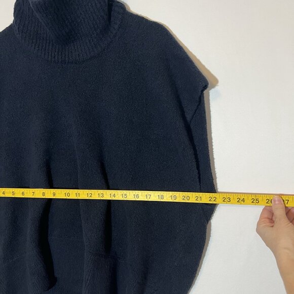 Lululemon Women 6 Brushed Cotton Merino Wool Blend Sweater Navy Blue Turtleneck - Picture 8 of 12